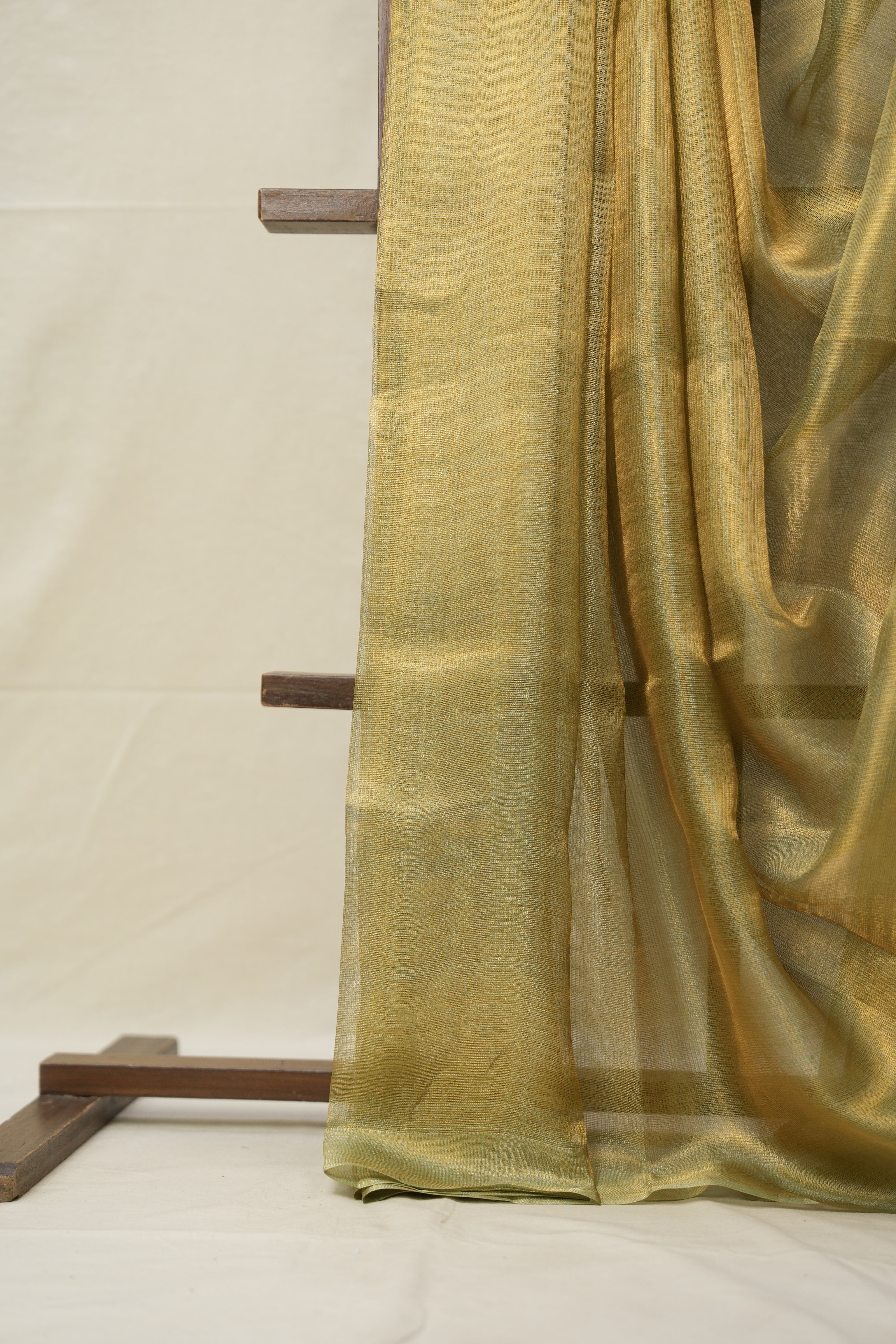Mint Gold Tissue Tussar Silk Saree - SRMGTTSS588