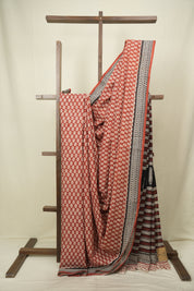 Red HBP Cotton Saree - SRRCS3682