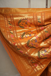 Orange Cotton Paithani Saree - SROCPS662