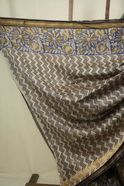 Black HBP Cotton Silk Saree With Chanderi Border - SRBCSS1740