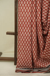 Red HBP Cotton Saree - SRRCS3682