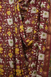 Maroon HBP Cotton Silk Saree With Chanderi Border - SRMCSS1741