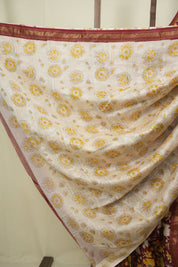 Maroon HBP Cotton Silk Saree With Chanderi Border - SRMCSS1741