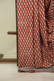 Red HBP Cotton Saree - SRRCS3685