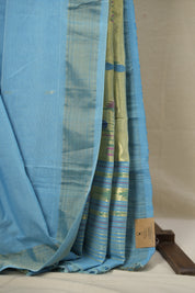 Sky Blue Cotton Paithani Saree - SRSBCPS664