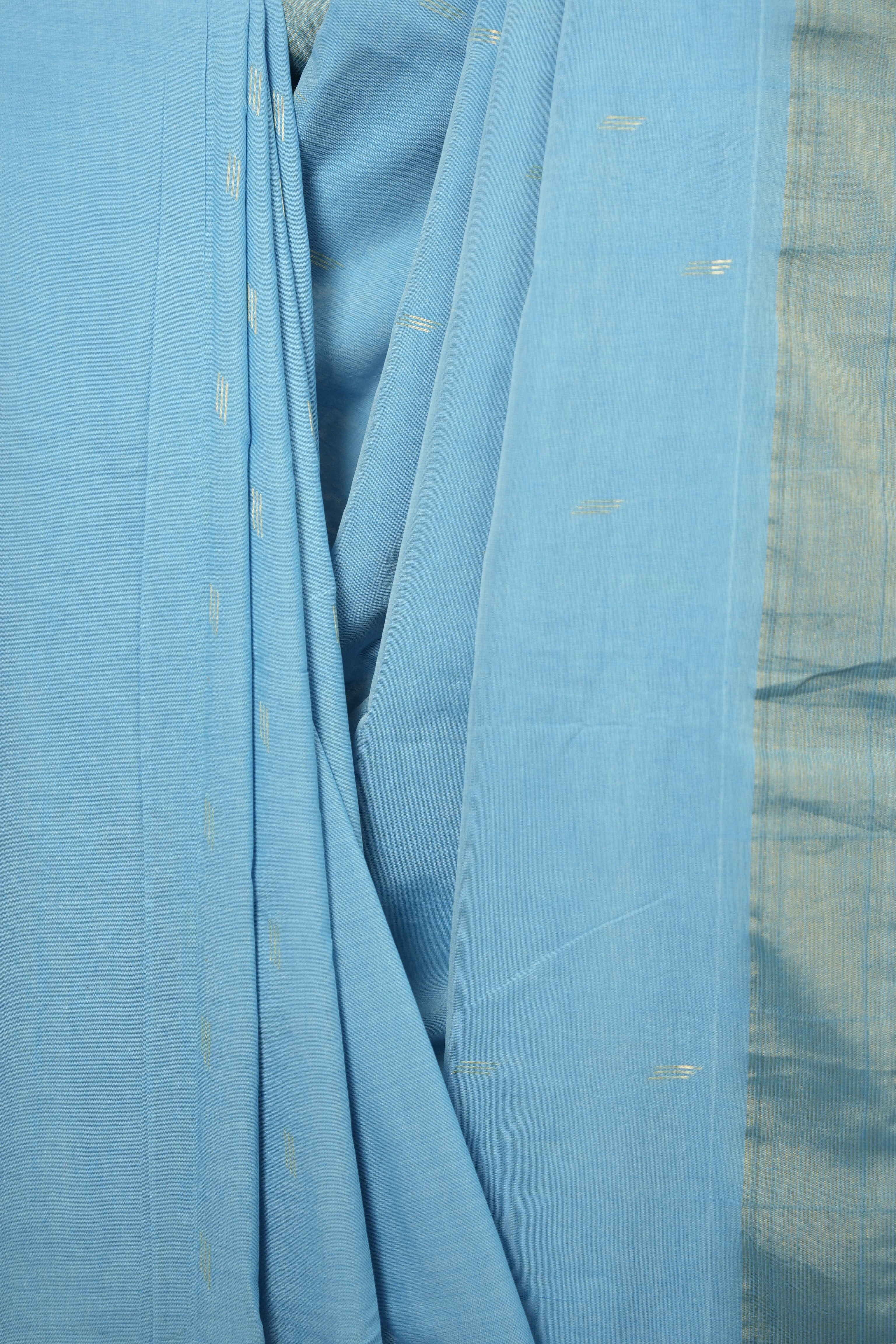 Sky Blue Cotton Paithani Saree - SRSBCPS664