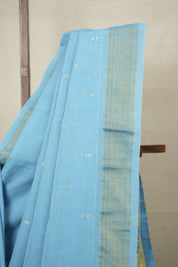 Sky Blue Cotton Paithani Saree - SRSBCPS664
