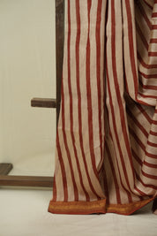 Red HBP Cotton Silk Saree With Chanderi Border - SRRCSS1743