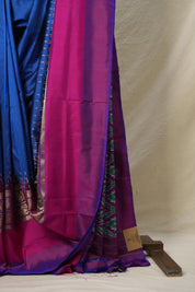 Dark Blue Pochampalli Silk Ikat Saree - SRDBPSIS287