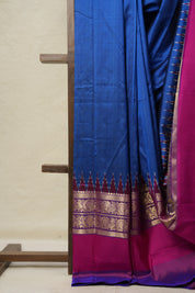 Dark Blue Pochampalli Silk Ikat Saree - SRDBPSIS287