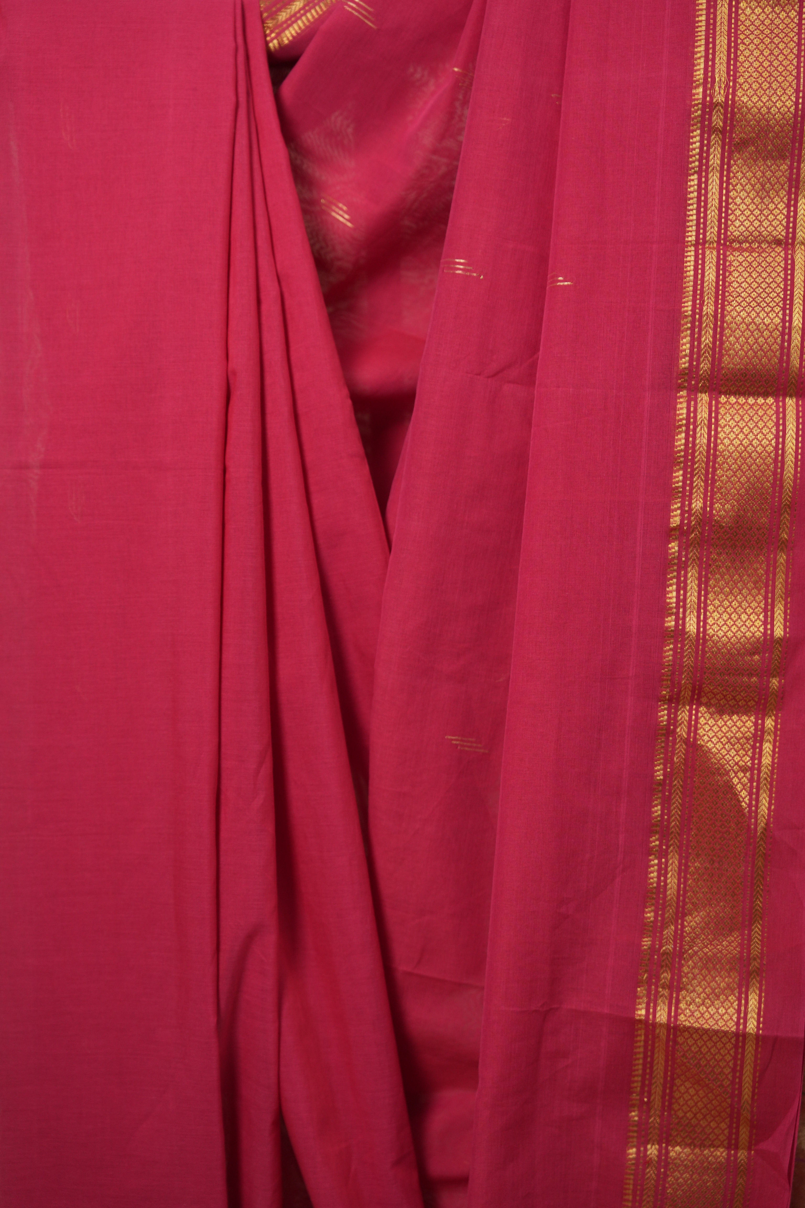 Rani Pink Cotton Paithani Saree - SRRPCPS665