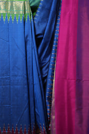 Dark Blue Pochampalli Silk Ikat Saree - SRDBPSIS287