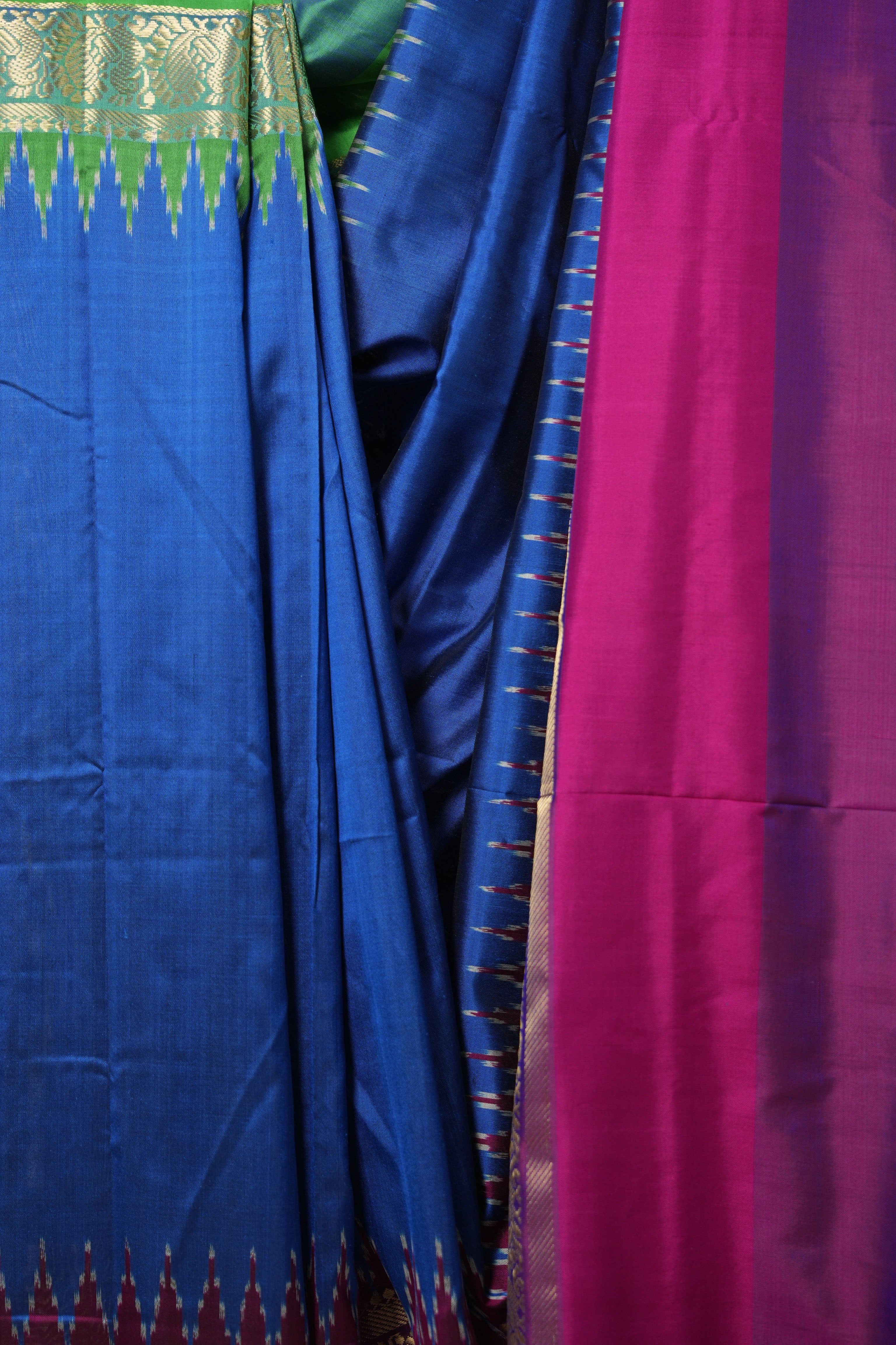 Dark Blue Pochampalli Silk Ikat Saree - SRDBPSIS287