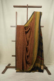 Rust HBP Cotton Saree - SRRCS3651
