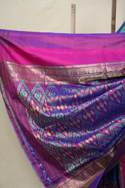Dark Blue Pochampalli Silk Ikat Saree - SRDBPSIS287