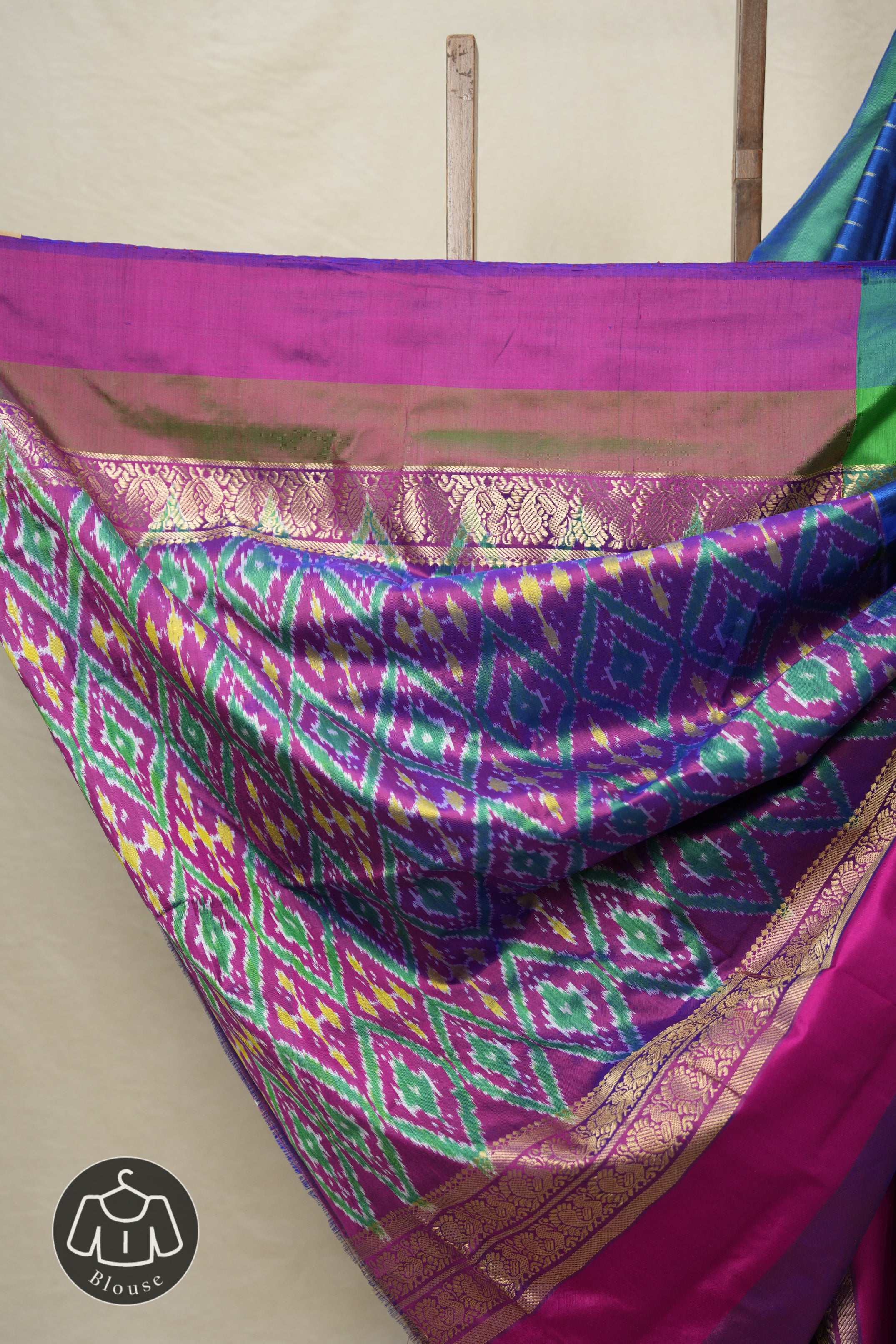 Dark Blue Pochampalli Silk Ikat Saree - SRDBPSIS287