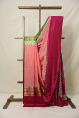 Peach Pochampalli Silk Ikat Saree - SRPPSIS286