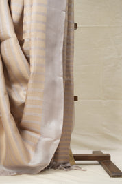 Beige Gold Tussar Silk Saree - SRBGTSS1645