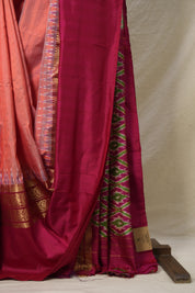 Peach Pochampalli Silk Ikat Saree - SRPPSIS286