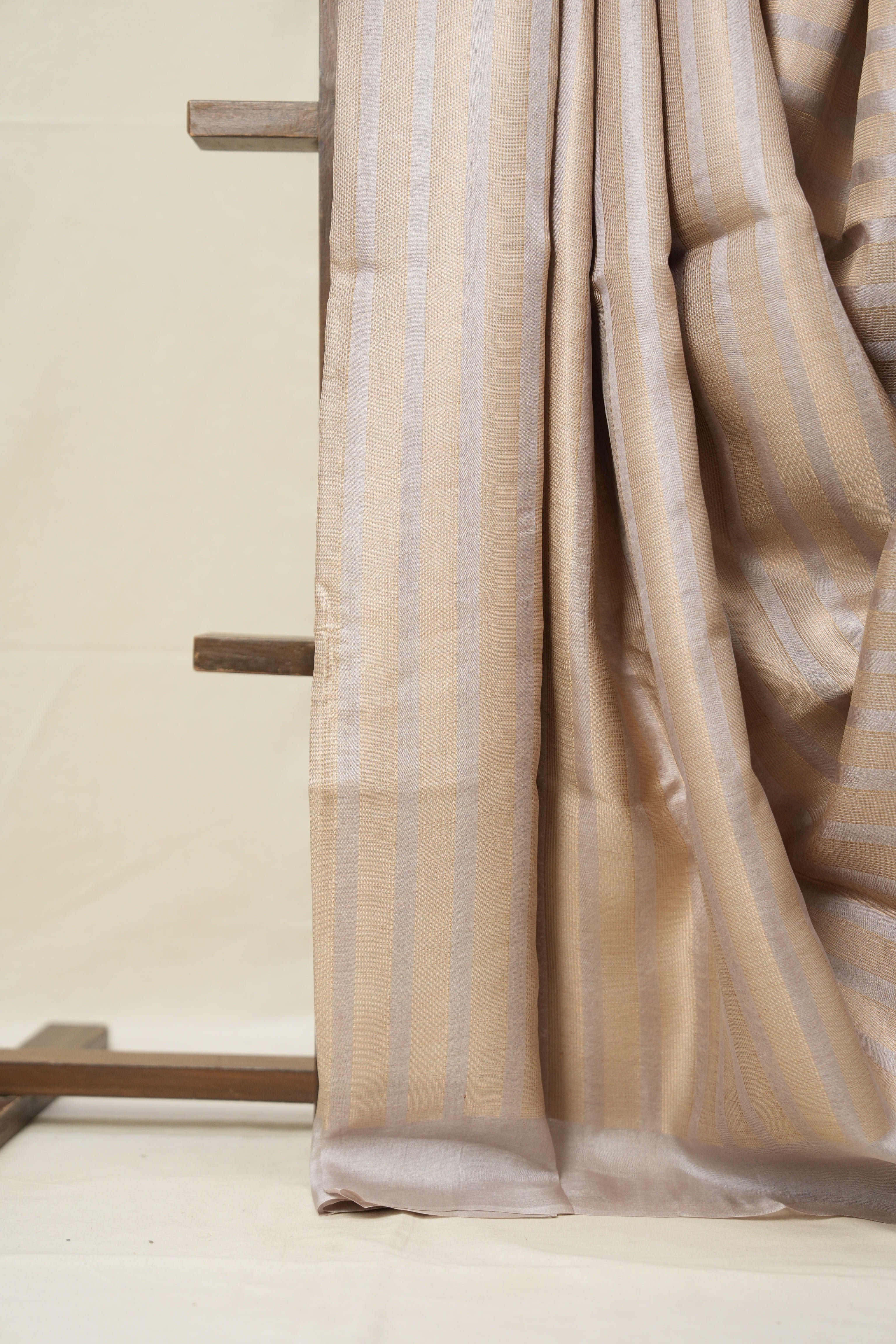 Beige Gold Tussar Silk Saree - SRBGTSS1645