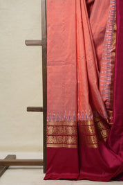 Peach Pochampalli Silk Ikat Saree - SRPPSIS286