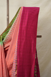 Peach Pochampalli Silk Ikat Saree - SRPPSIS286
