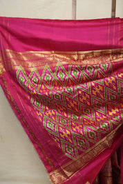 Peach Pochampalli Silk Ikat Saree - SRPPSIS286