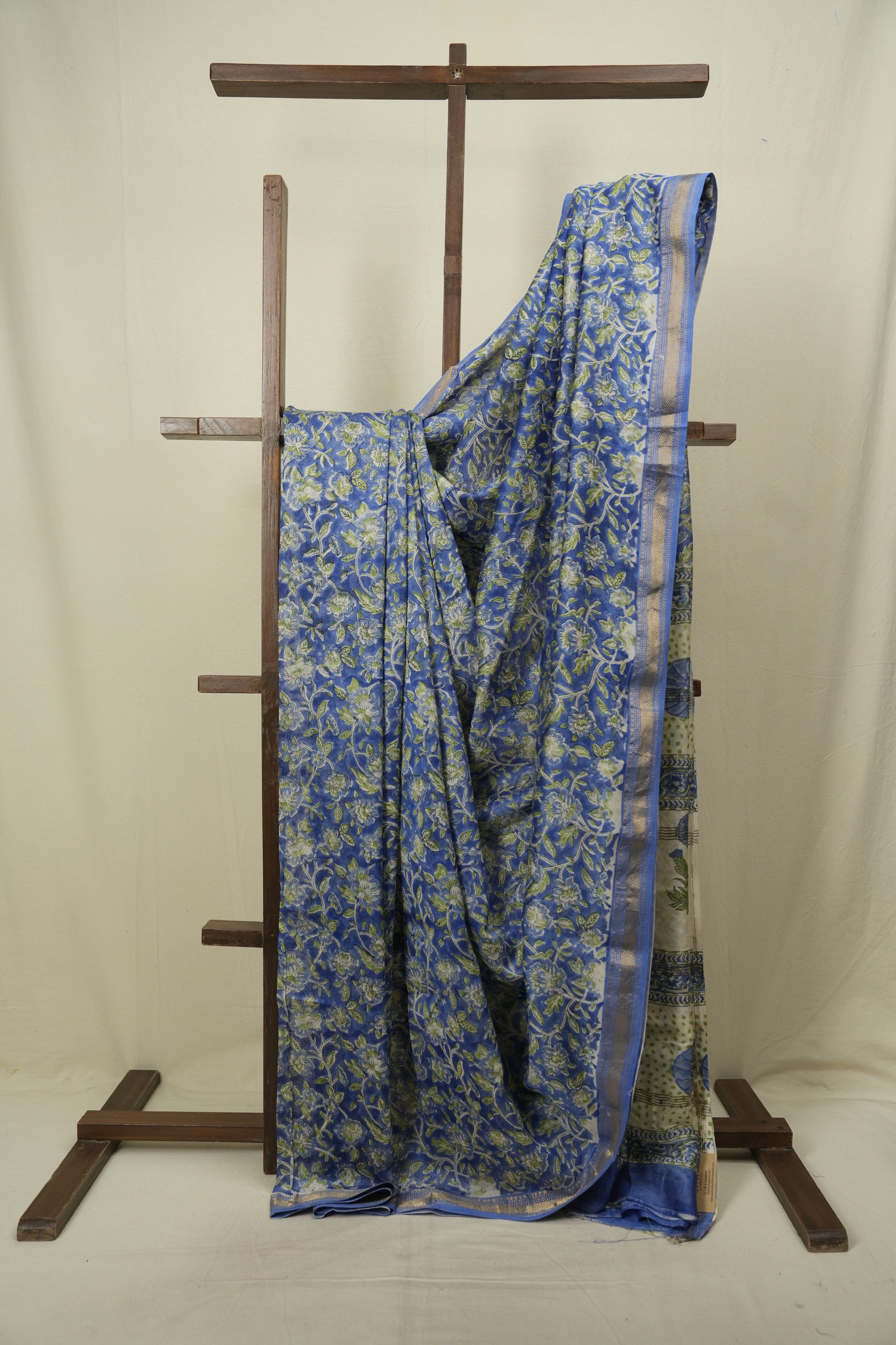 Blue HBP Cotton Silk Saree With Chanderi Border - SRBCSS1758