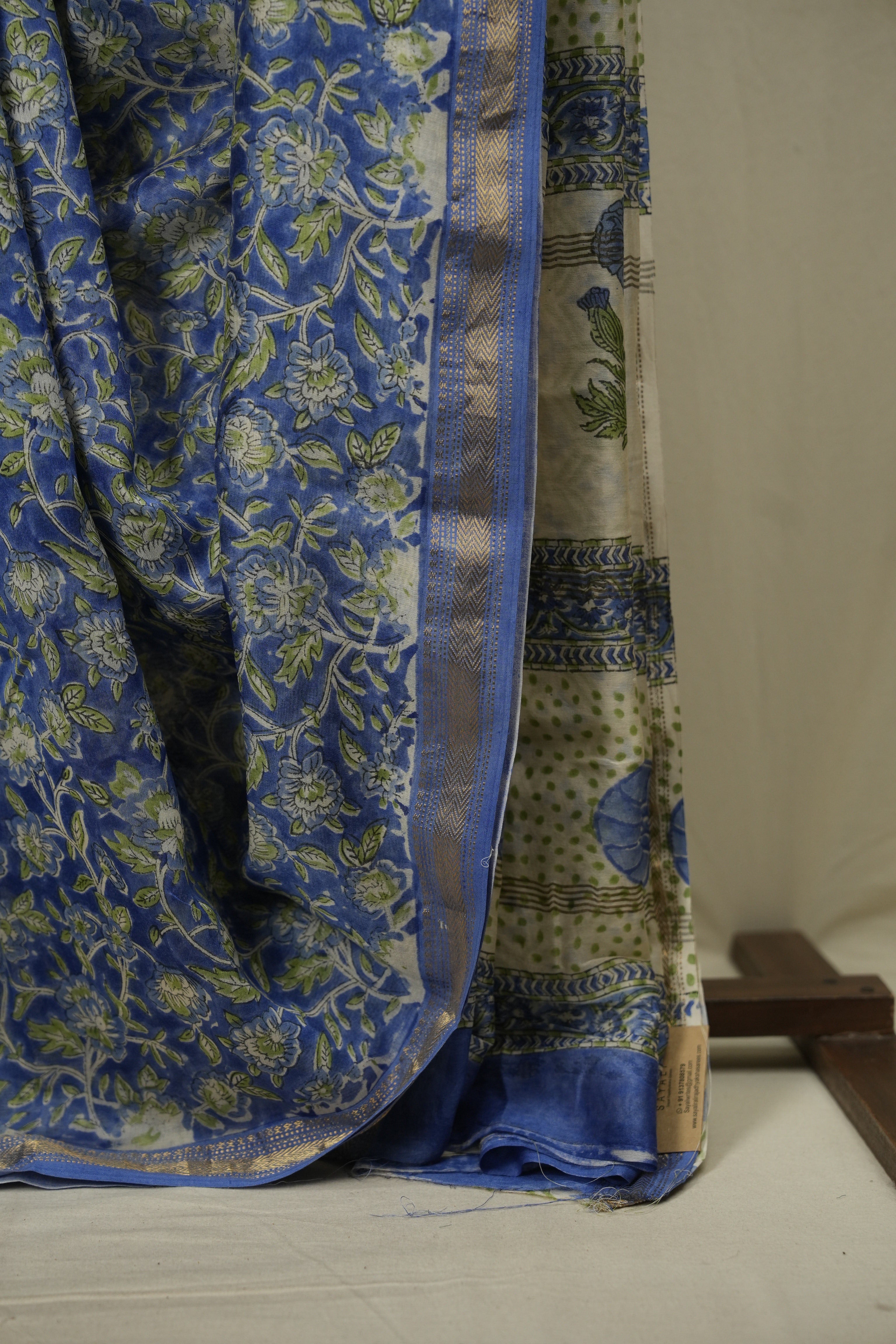 Blue HBP Cotton Silk Saree With Chanderi Border - SRBCSS1758