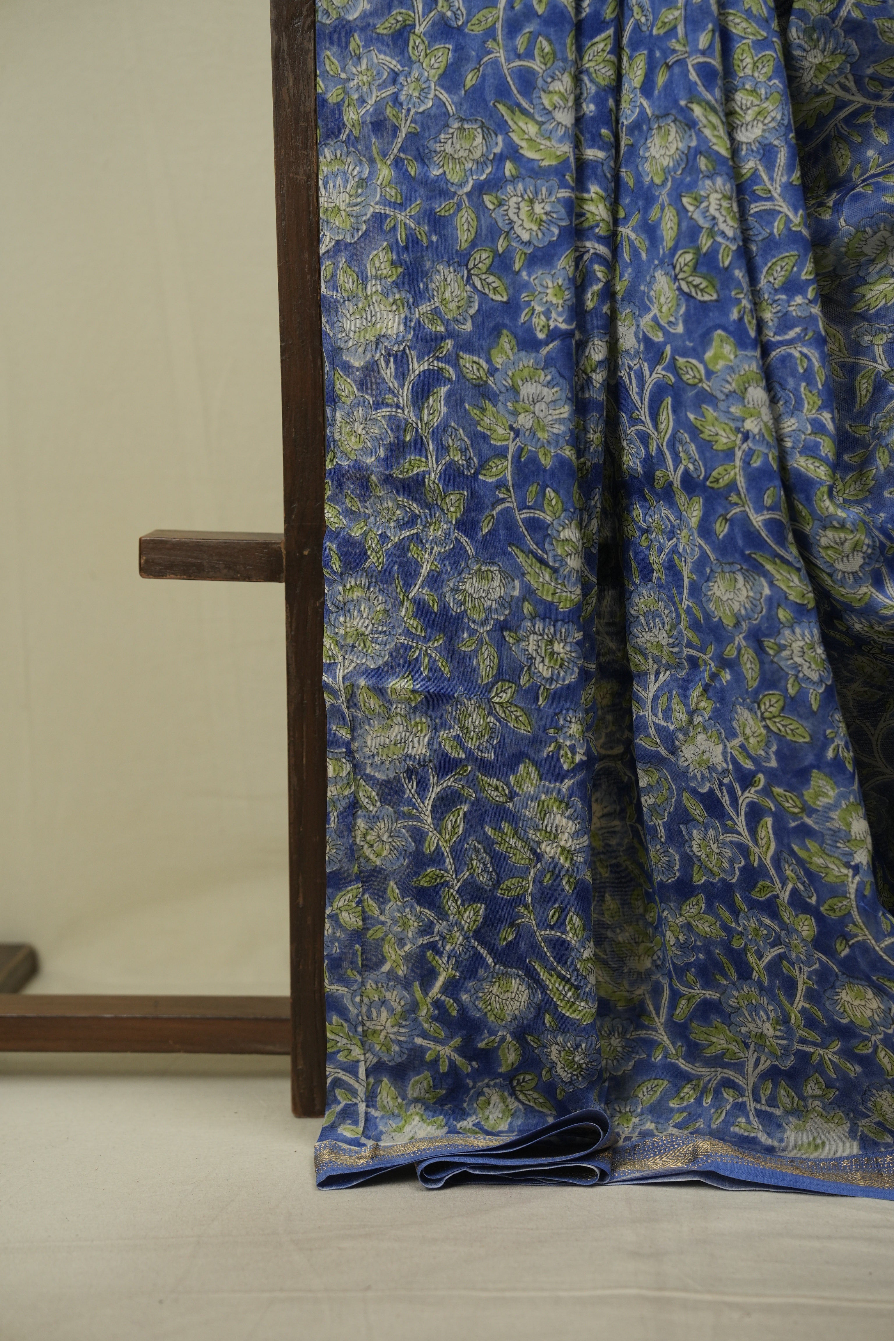 Blue HBP Cotton Silk Saree With Chanderi Border - SRBCSS1758