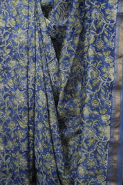 Blue HBP Cotton Silk Saree With Chanderi Border - SRBCSS1758