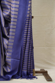 Blue Tussar Silk Saree - SRBTSS1642