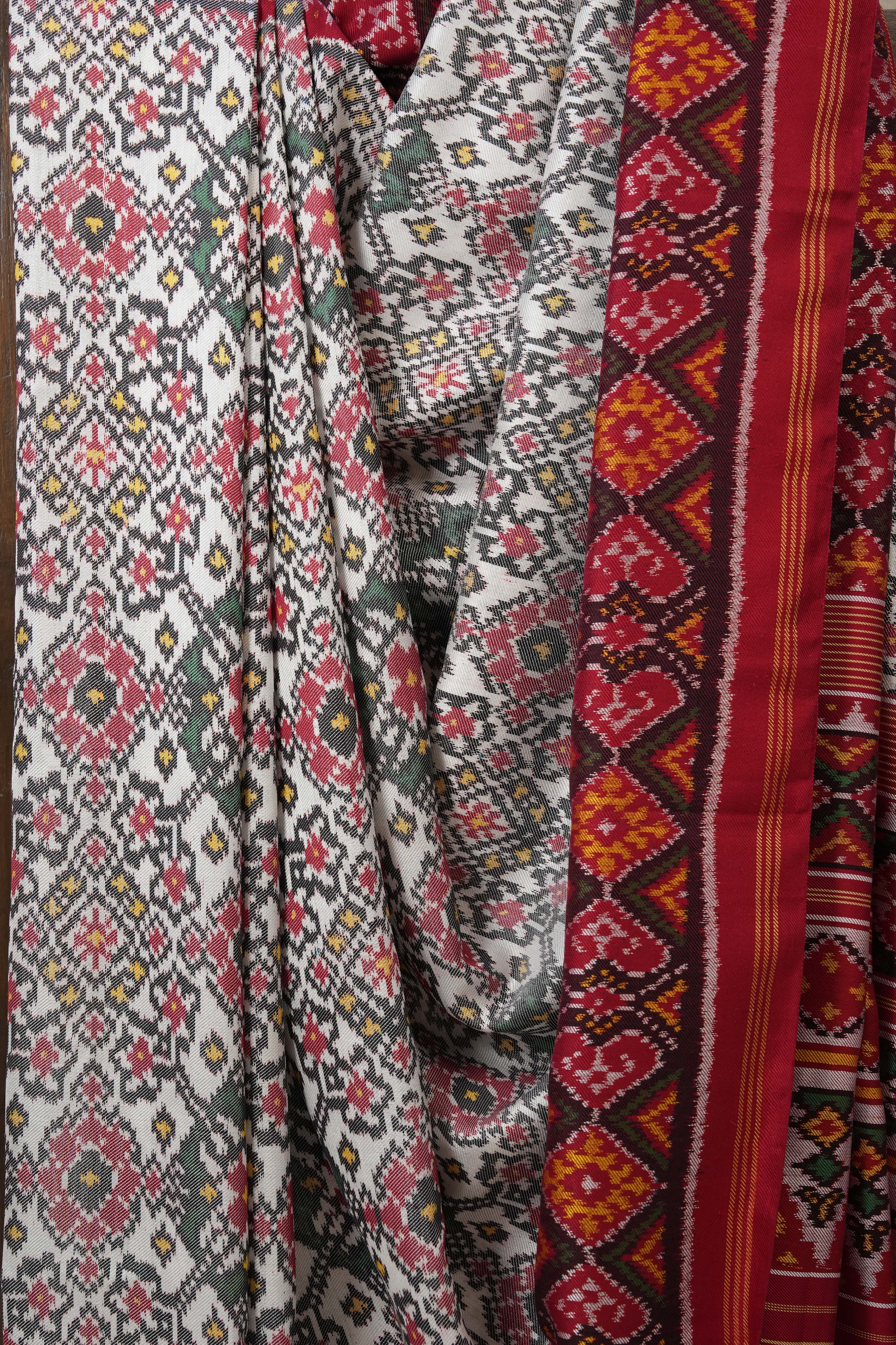 Maroon Rajkot Patola Silk Saree - SRMRPSS462