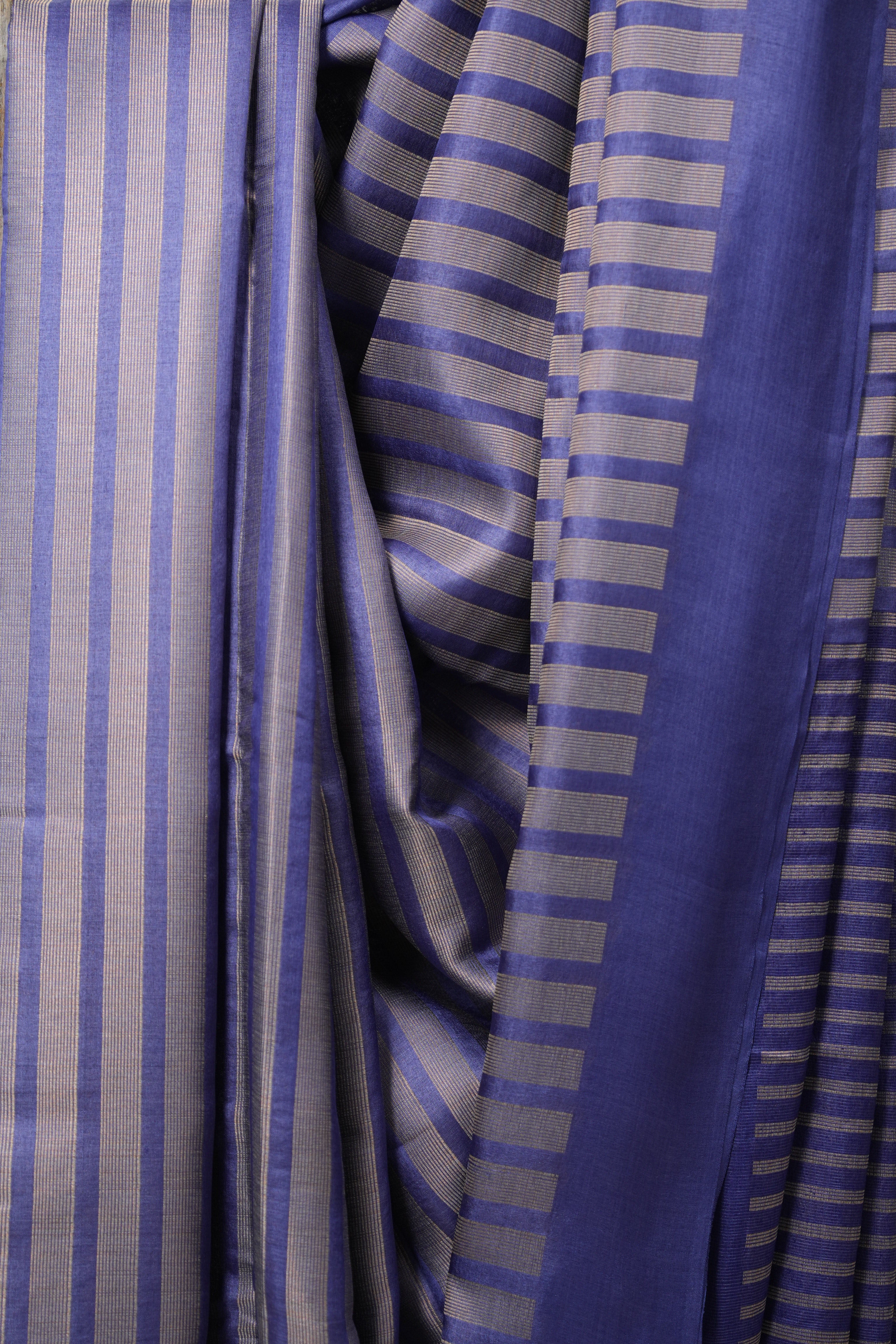 Blue Tussar Silk Saree - SRBTSS1642