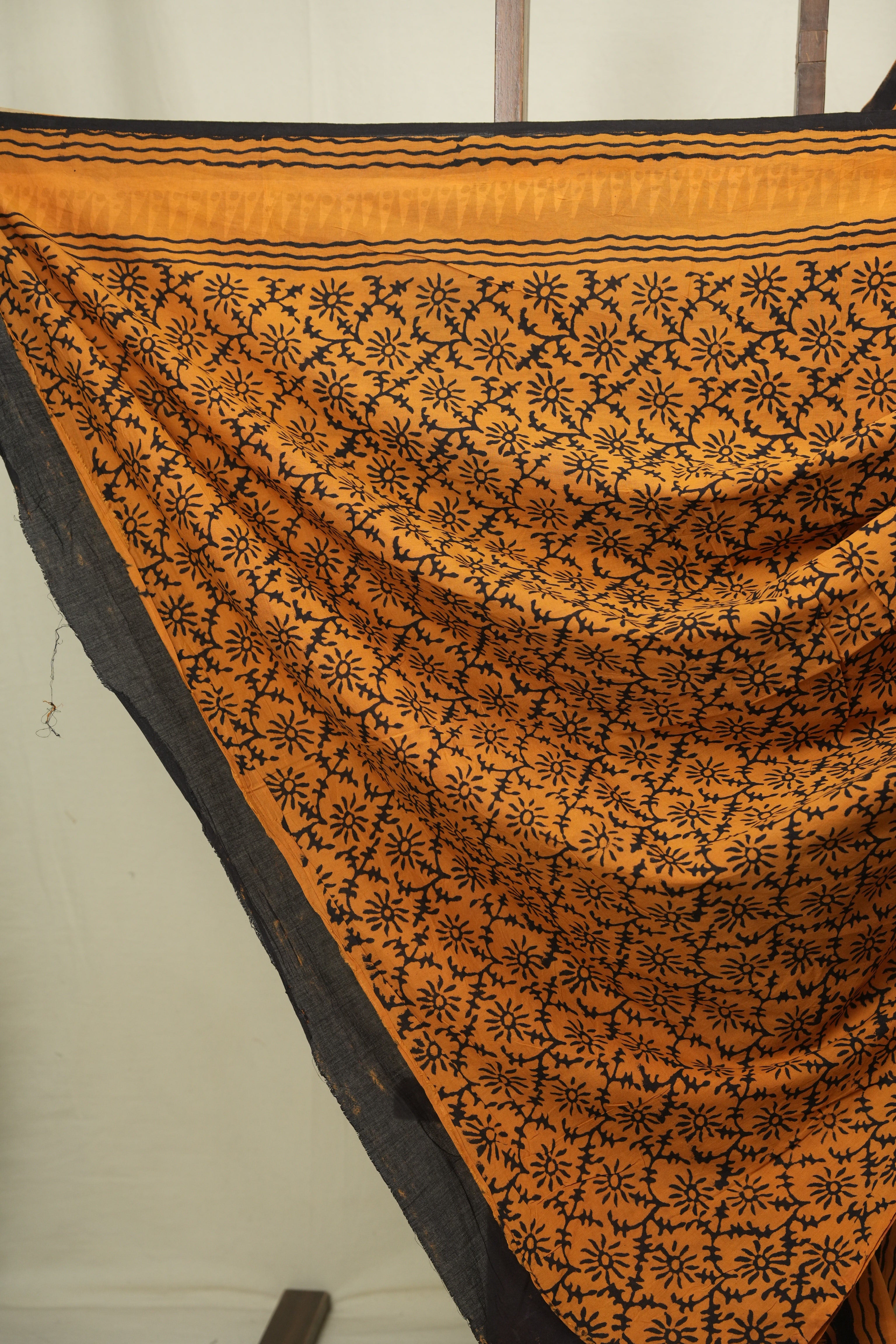 Rust HBP Cotton Saree - SRRCS3648