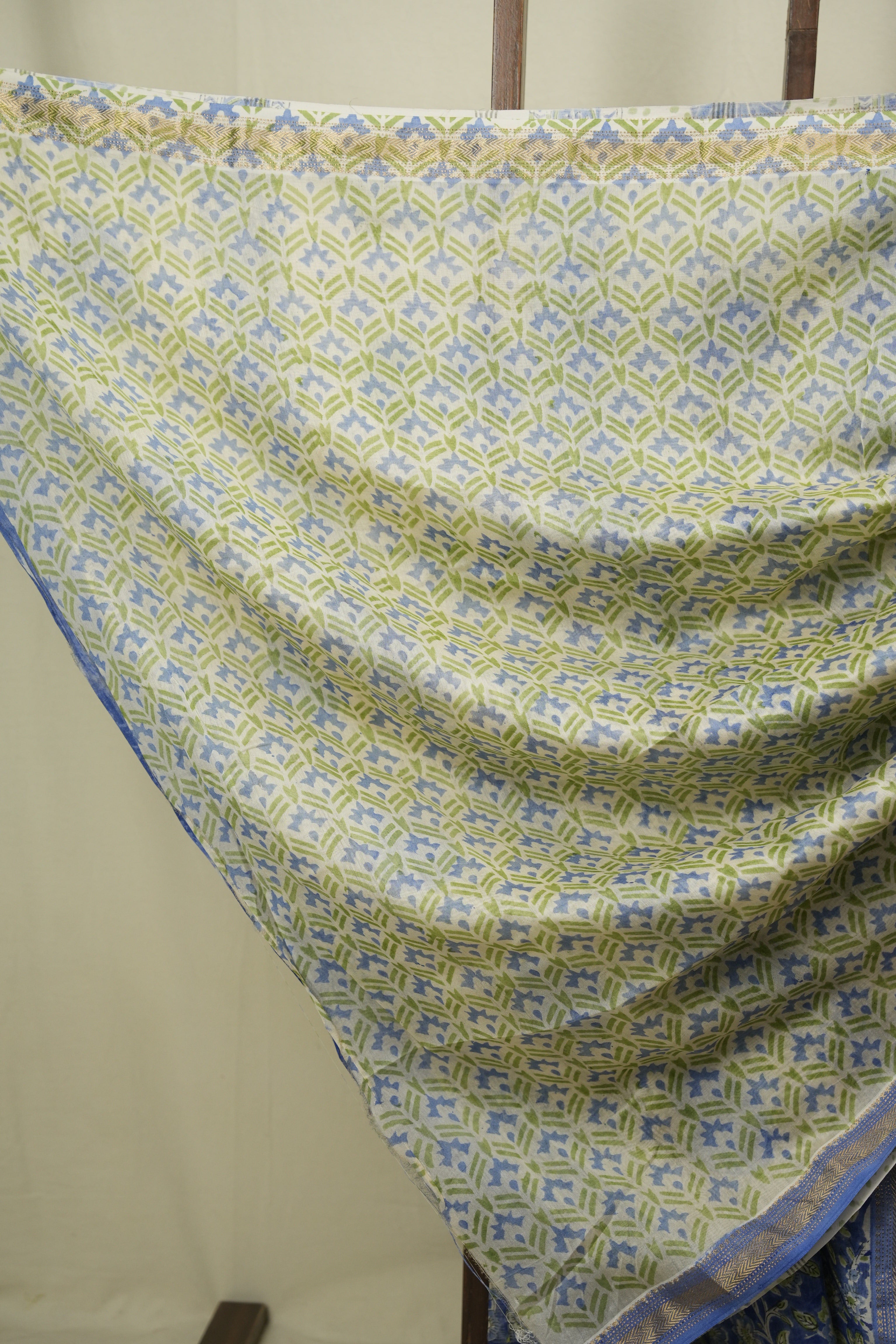 Blue HBP Cotton Silk Saree With Chanderi Border - SRBCSS1758