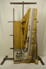 Mustard HBP Cotton Silk Saree With Chanderi Border - SRMCSS1759