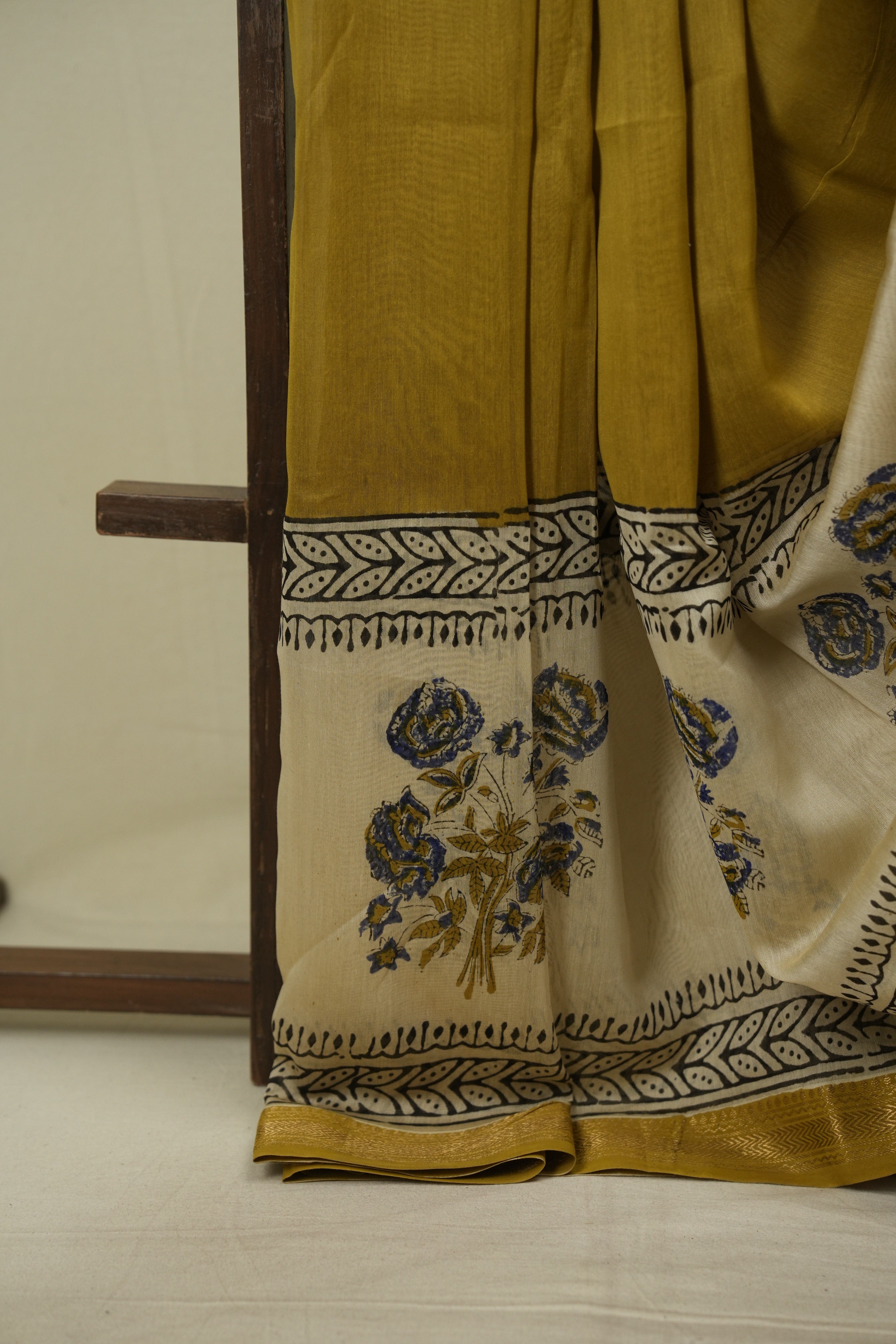 Mustard HBP Cotton Silk Saree With Chanderi Border - SRMCSS1759