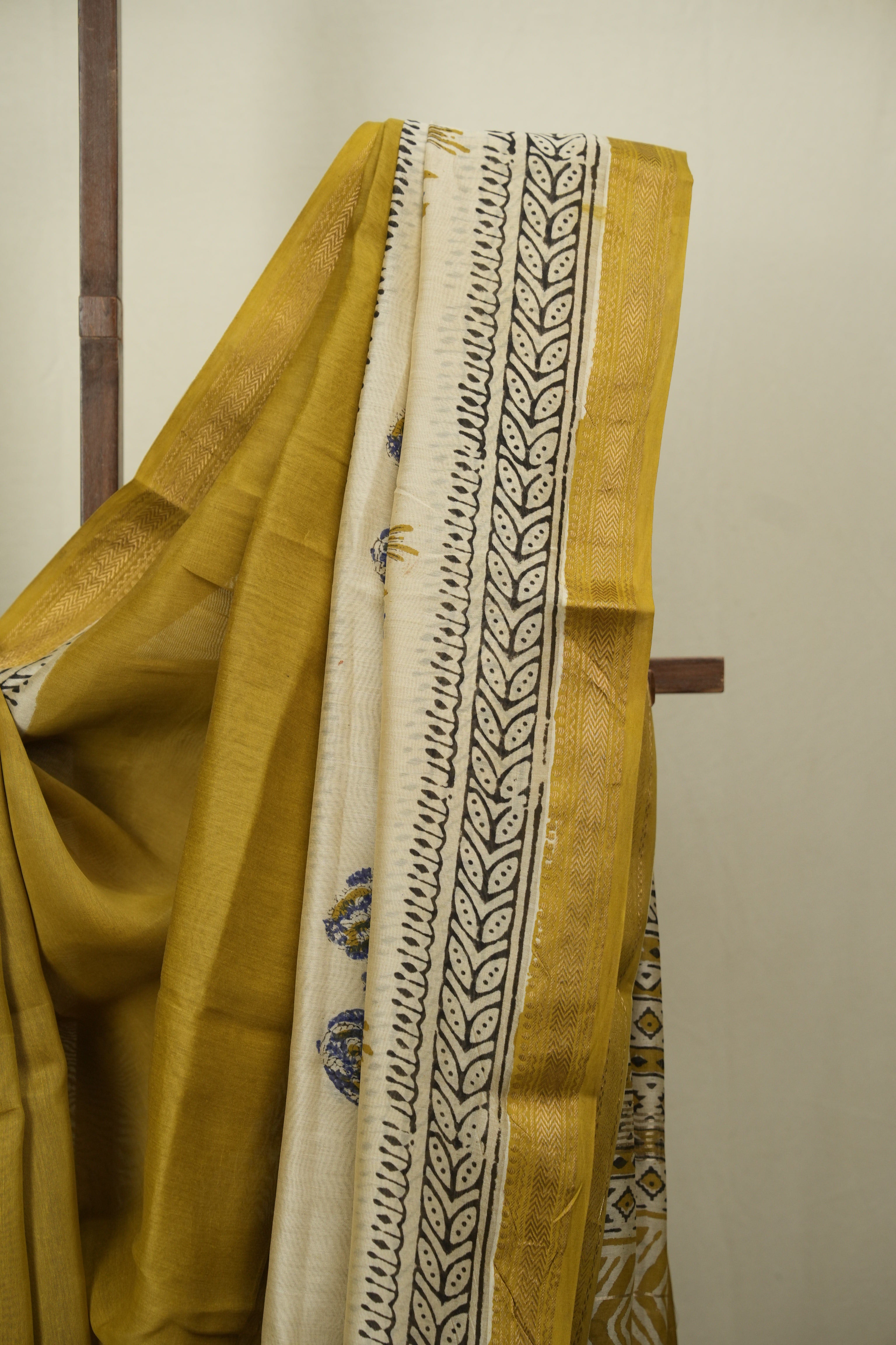 Mustard HBP Cotton Silk Saree With Chanderi Border - SRMCSS1759