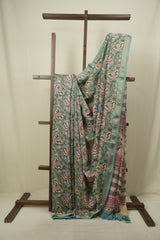 Sea Blue HBP Cotton Silk Saree With Chanderi Border - SRSBCSS1760