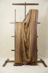 Lavender Gold Tissue Tussar Silk Saree - SRLGTTSS564