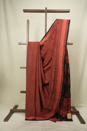 Red HBP Cotton Saree - SRRCS3650