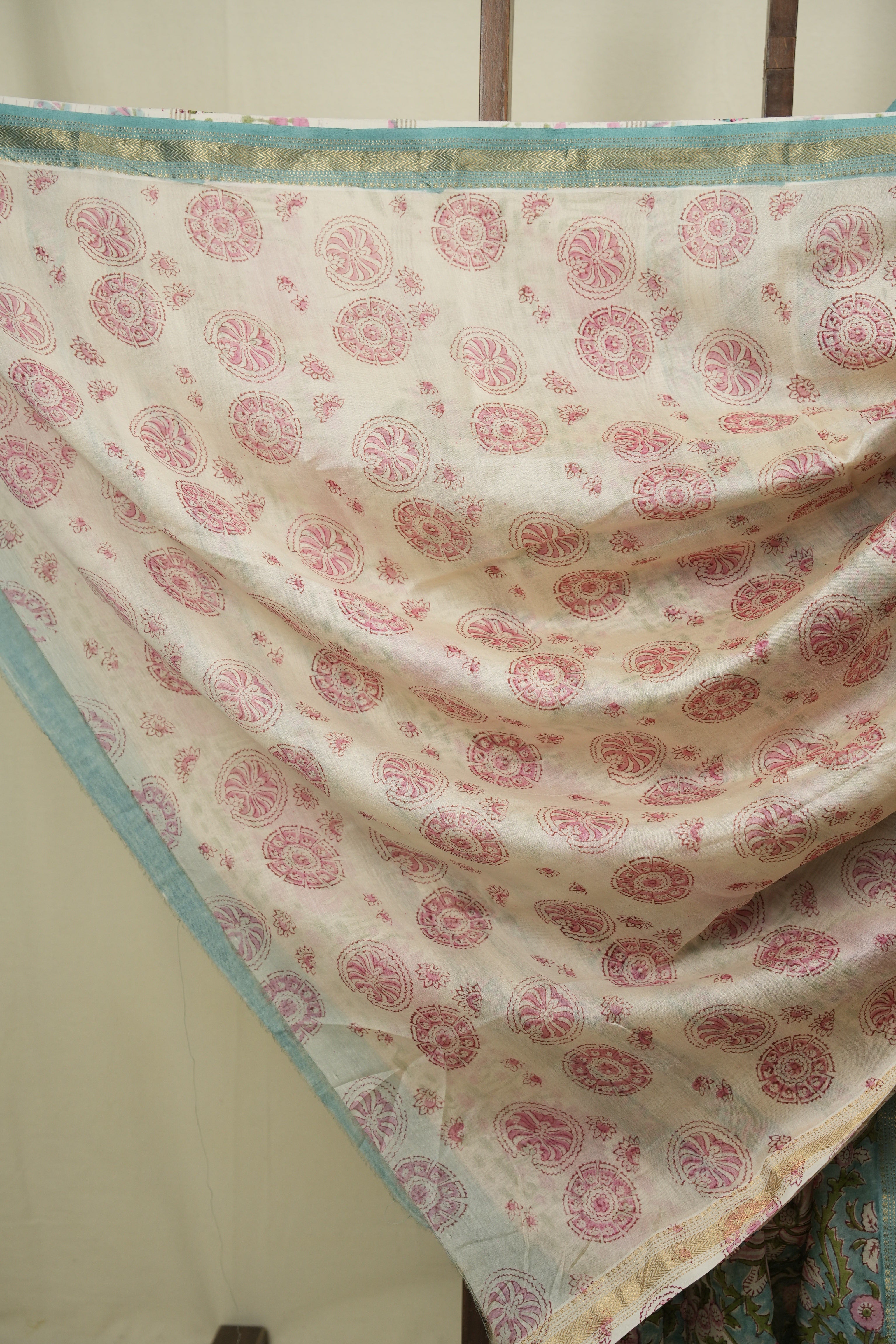 Sea Blue HBP Cotton Silk Saree With Chanderi Border - SRSBCSS1760