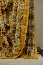 Yellow HBP Cotton Silk Saree With Chanderi Border - SRYCSS1761