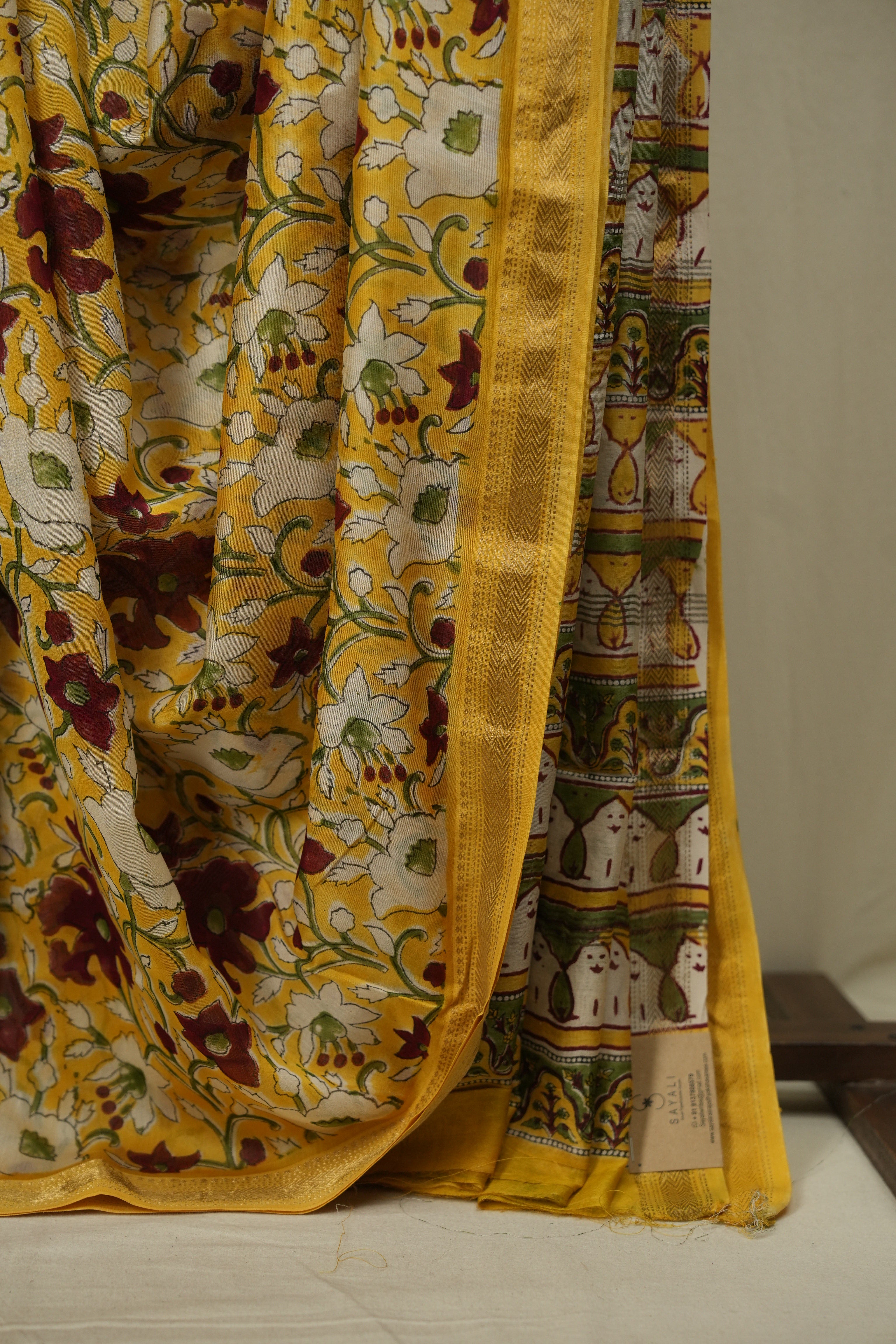Yellow HBP Cotton Silk Saree With Chanderi Border - SRYCSS1761