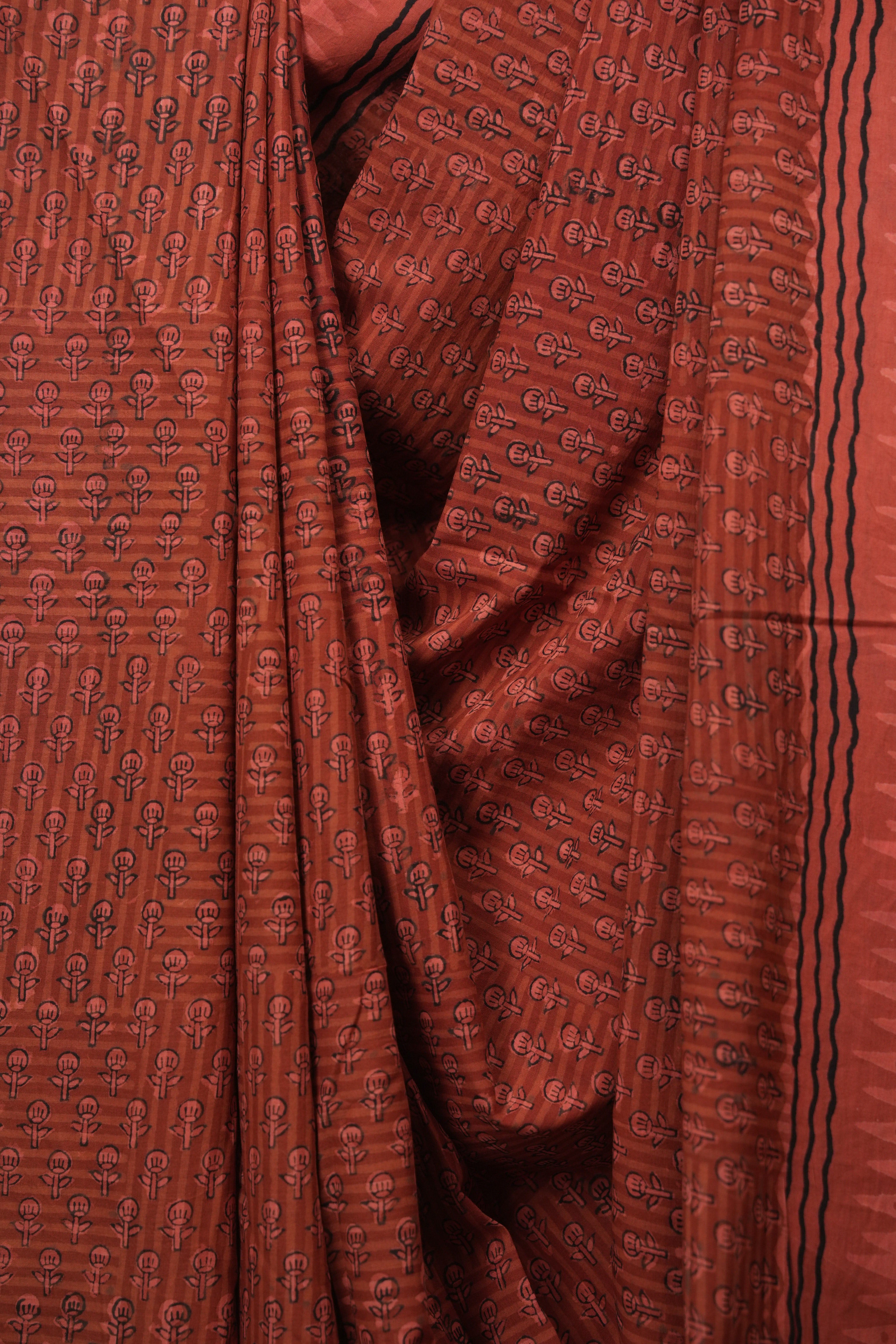 Red HBP Cotton Saree - SRRCS3650