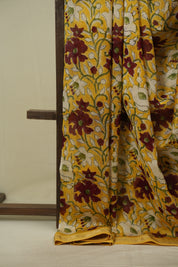 Yellow HBP Cotton Silk Saree With Chanderi Border - SRYCSS1761