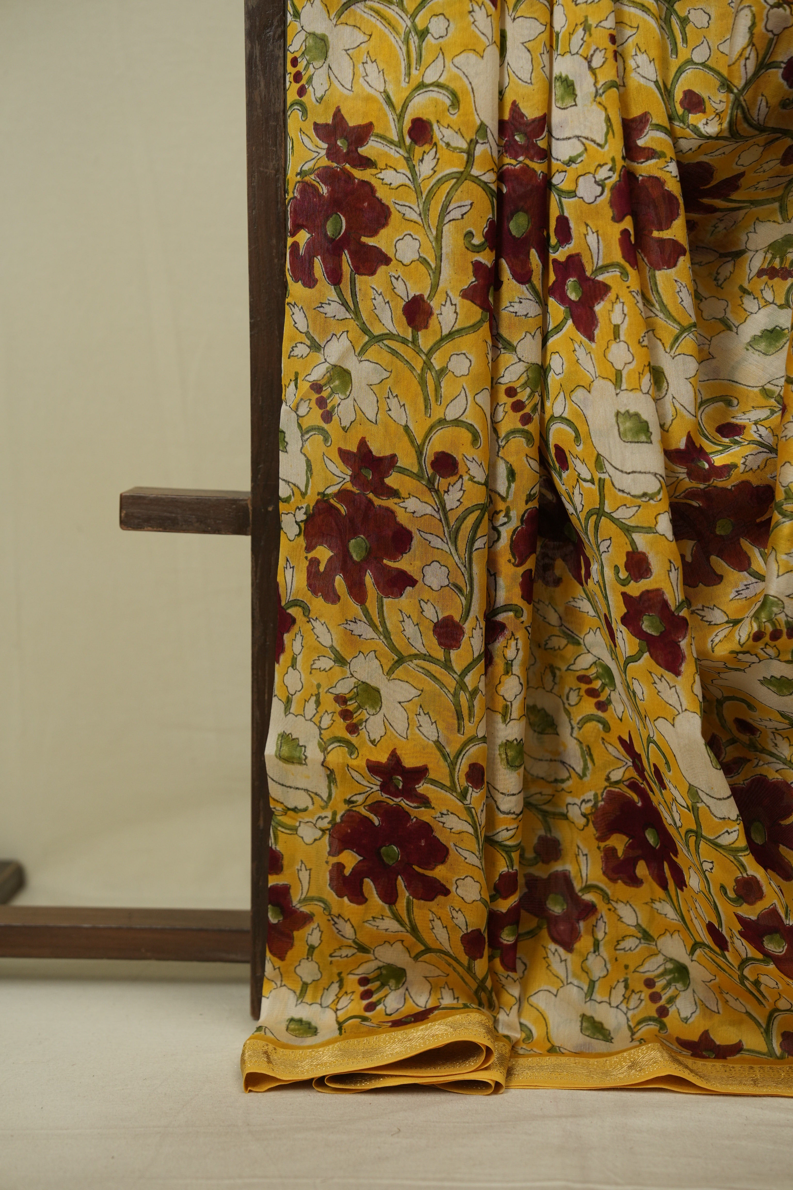 Yellow HBP Cotton Silk Saree With Chanderi Border - SRYCSS1761