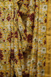 Yellow HBP Cotton Silk Saree With Chanderi Border - SRYCSS1761