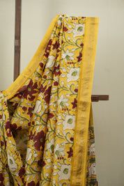 Yellow HBP Cotton Silk Saree With Chanderi Border - SRYCSS1761